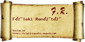 Füleki Renátó névjegykártya